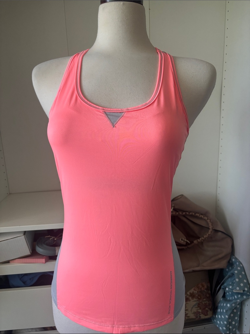 Women’s Coral Racerback Active Bodysuit with Contrast Panels